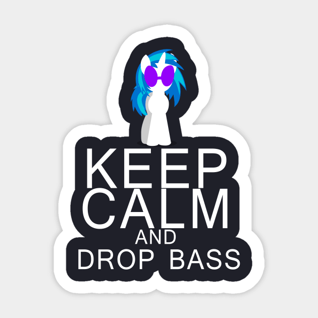 Vinyl Scratch/DJ Pon-3 - Keep Calm and Drop Bass Sticker by SSXVegeta